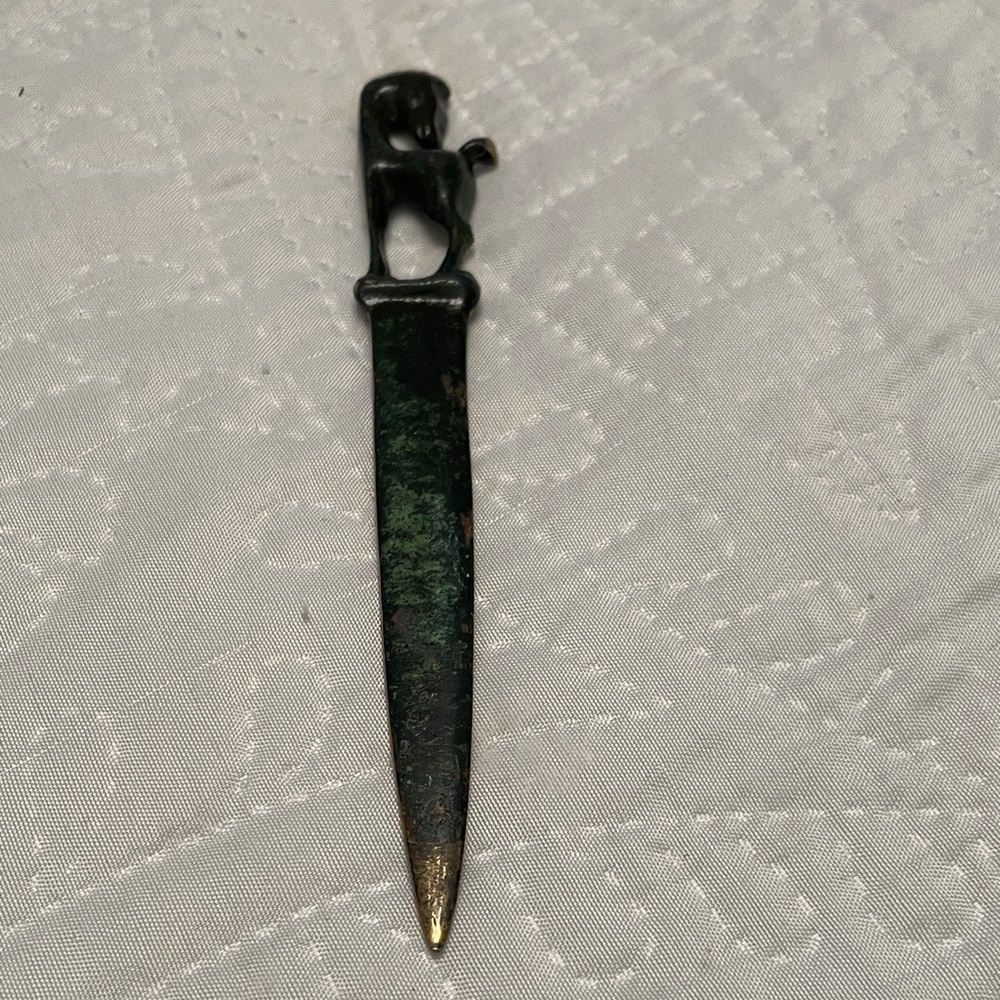 Vintage Nordic Brass Trojan Horse Letter Opener Equestrian Made in Israel